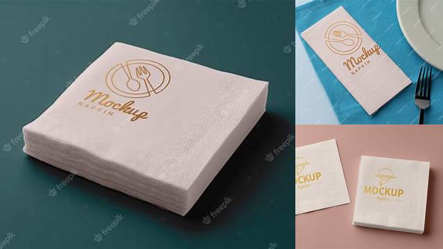 9521+ Napkin Box PSD Mockup 3/4 View High-Angle Shot Professional PSD Mockup