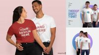 9522+ Couple T Shirt Mockup Free Exclusive PSD Design Freebie