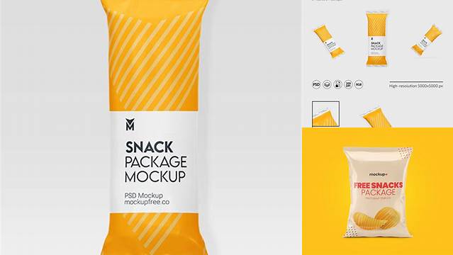 9523+ Long Matte Snack Package PSD Mockup Fully Layered Photoshop Freebie