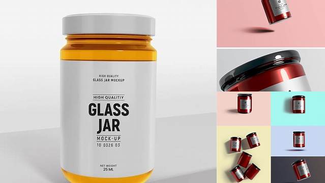 9527+ Glossy Jar PSD Mockup Front Modern and Unique Freebie PSD