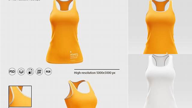 9527+ Women`s Tank Top PSD Mockup Back view Custom Graphic Mockup File