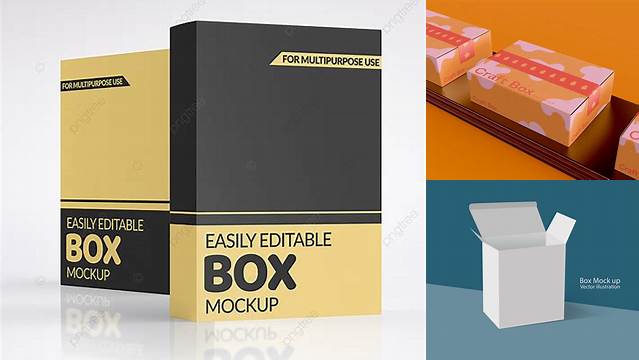 9528+ 3d Box Mockup Easy Editable