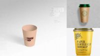 9529+ 300ml Kraft Paper Cup PSD Mockup Creative Free Photoshop Template