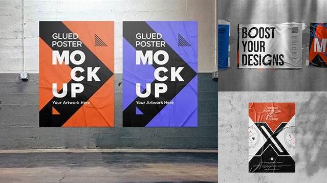 9529+ Glued Poster Mockup Vk Free Graphic Design Resource