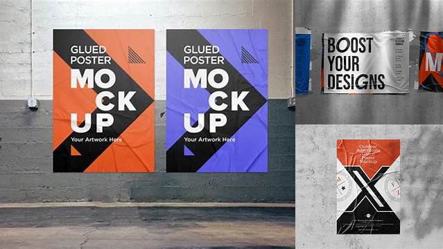 9529+ Glued Poster Mockup Vk Free Graphic Design Resource