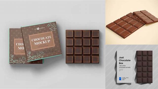 9529+ Square Chocolate Mockup Versatile Photoshop File