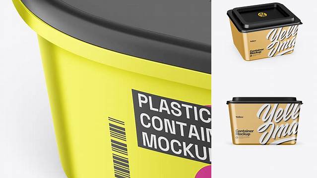 9530+ Metallized Plastic Container PSD Mockup Professional PSD Mockup