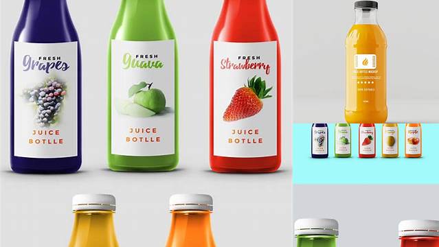 9531+ Plastic Bottle With Cherry Juice PSD Mockup PSD for Creative Projects