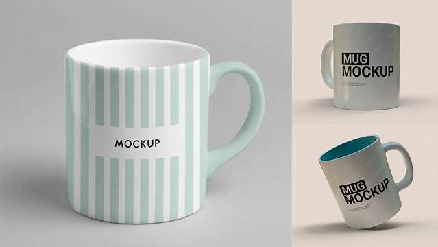 9532+ Ceramic Cup PSD Mockup High Angle Shot Professional Graphic PSD Download