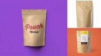 9533+ Kraft Stand Up Pouch PSD Mockup Front View Professional PSD Mockup