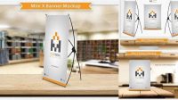 9533+ Mini X Banner Mockup Best for Showcase