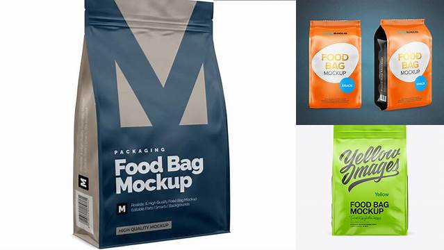 9535+ 4lb Food Bag PSD Mockup Half Side View Versatile PSD Mockup File