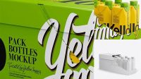 9540+ 10 Drink Carton Boxes in Shelf-ready Package Halfside View Free Photoshop Mockup Design