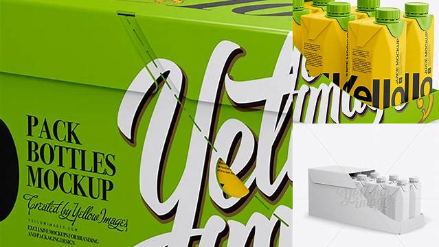 9540+ 10 Drink Carton Boxes in Shelf-ready Package Halfside View Free Photoshop Mockup Design