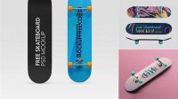 9543+ Skateboard PSD Mockup Half Side View Easy-to-Use PSD Template