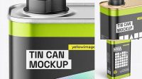 9547+ Metallic Square Tin Can PSD Mockup Elegant Photoshop Mockup