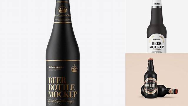 9548+ Black Ceramic Beer Bottle PSD Mockup Smart Layer Mockup Free