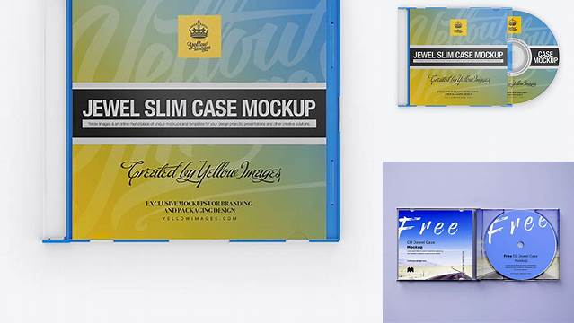 955+ Jewel Slim Case PSD Mockup Front View Editable Photoshop Template Freebie