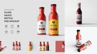 9551+ Caesar Sauce Bottle PSD Mockup Unique and Creative Free PSD File