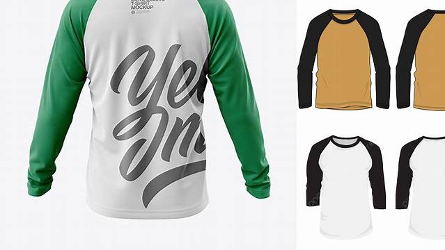 9551+ Raglan Long Sleeve Mockup Free Smart PNG Image