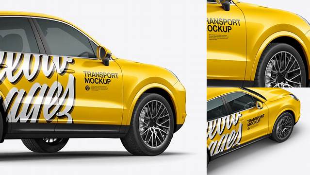 9555+ Luxury Crossover 5-doors PSD Mockup Back Half Side View Free Graphic Design Resource