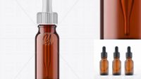 9557+ 15ml Amber Glass Dropper Bottle Free Smart Object Templates