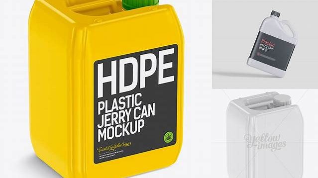 9559+ 10L Plastic Jerry Can PSD Mockup Halfside View Free PSD for Creatives