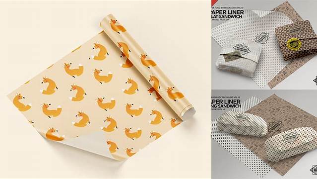 9559+ Sandwich Wrapping Paper Mockup Free Stylish Free PSD