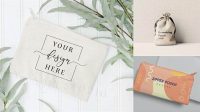 9559+ Zipper Pouch Canvas Pouch Mockup Free High-Resolution Graphic