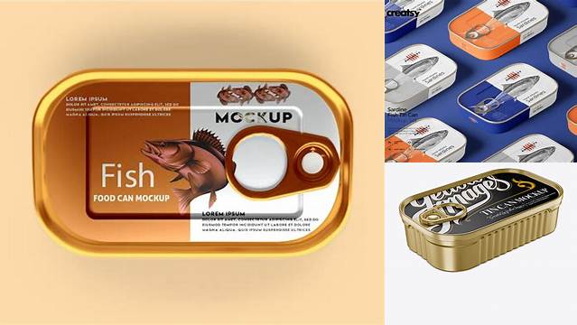 956+ 120g Metallic Fish Can PSD Mockup Download Professional PSD