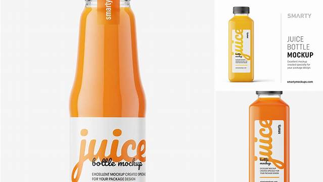 956+ Square Carrot Juice Bottle PSD Mockup Download Free