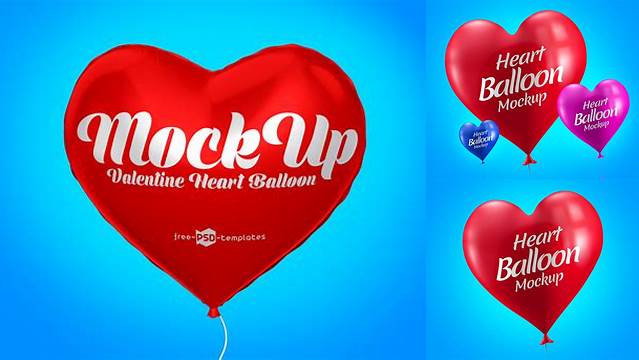 9565+ Heart Shaped Balloon PSD Mockup Professional Photoshop Design Freebie