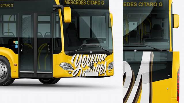 9565+ Mercedes-Benz Citaro G Bus PSD Mockup Half Side View Advanced Photoshop Design Free