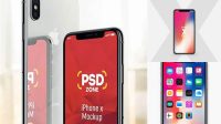 9571+ Apple iPhone X PSD Mockup Front View Elegant Free Template