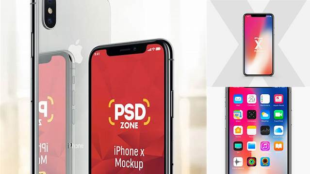 9571+ Apple iPhone X PSD Mockup Front View Elegant Free Template