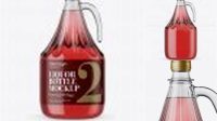 9572+ 3L Clear Glass Pink Liquor Bottle With Handle & Clamp Lid PSD Mockup Smart Object Free Photoshop File