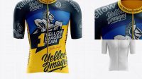 9577+ Men’s Cycling Speed Jersey PSD Mockup Front View Free Design Resource