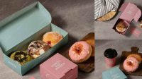 9578+ Donut Box Mockup Editable Photoshop File