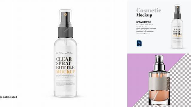 9578+ Opened Clear Glass Spray Bottle PSD Mockup Elegant and Stylish Free PSD