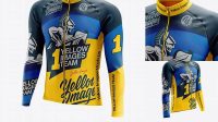 9580+ Men’s Cycling Thermal Jersey LS PSD Mockup Half Side View Digital Resource Free Download