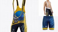 9581+ Men's Cycling Bib Shorts PSD Mockup Front 3/4 View Creative Design Mockup