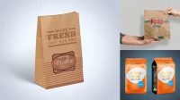 9583+ Kraft Paper Stand-up Food Bag PSD Mockup Half Side View Digital Resource Free Download