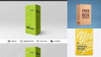 9585+ Matte Paper Box with Label PSD Mockup Front View High-Angle Shot Free Graphic Design Mockup File