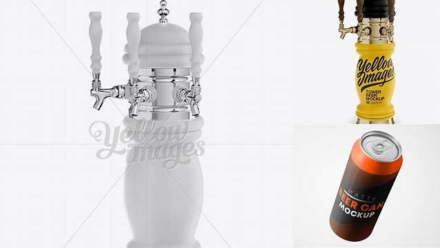 9587+ Matte Beer Tower PSD Mockup Half Side View Digital Photoshop Free Mockup