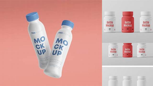 9593+ Double Wall Plastic Bottle PSD Mockup High-Quality Design Free PSD