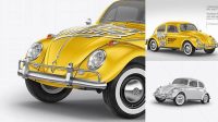 9593+ Volkswagen Beetle PSD Mockup Front View Elegant and Stylish Mockup