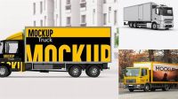 9594+ Truck HQ PSD Mockup Half Side View Editable Mockup PSD