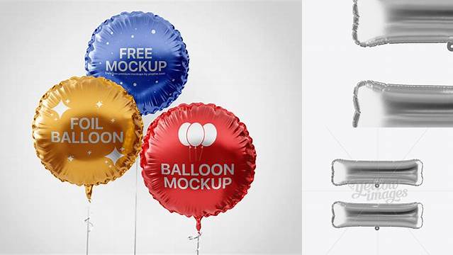 9595+ Equal Sign Foil Balloon PSD Mockup Premium Design Freebie