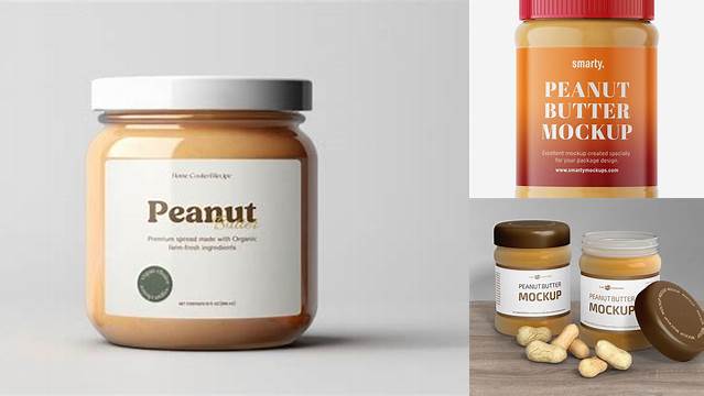 9596+ Peanut Butter PSD Mockup Creative Layered Design File