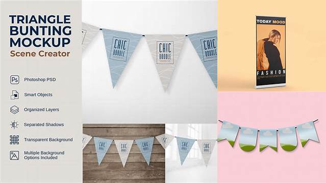 9598+ Bunting Mockup Photoshop Freebie